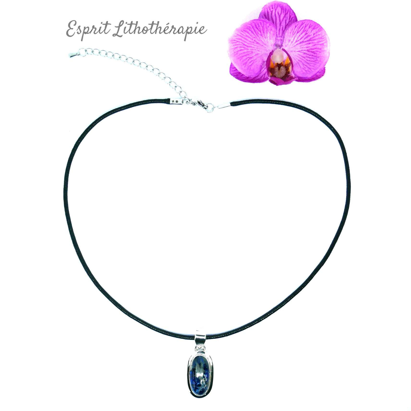 Photo Pendentif Argent - Cyanite en pierre naturelle
