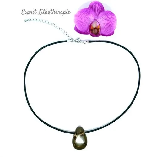 Pendentif en pierre naturelle de Septaria avec cordon réglable