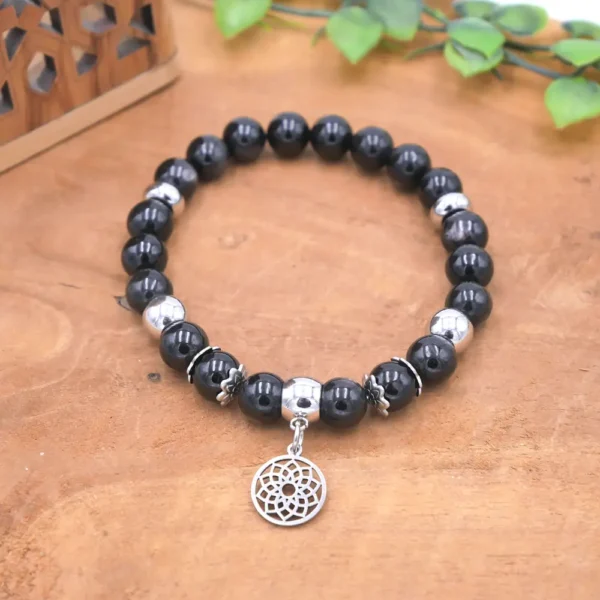 Photo Bracelet en Hypersthène en pierre naturelle, bijou fait main