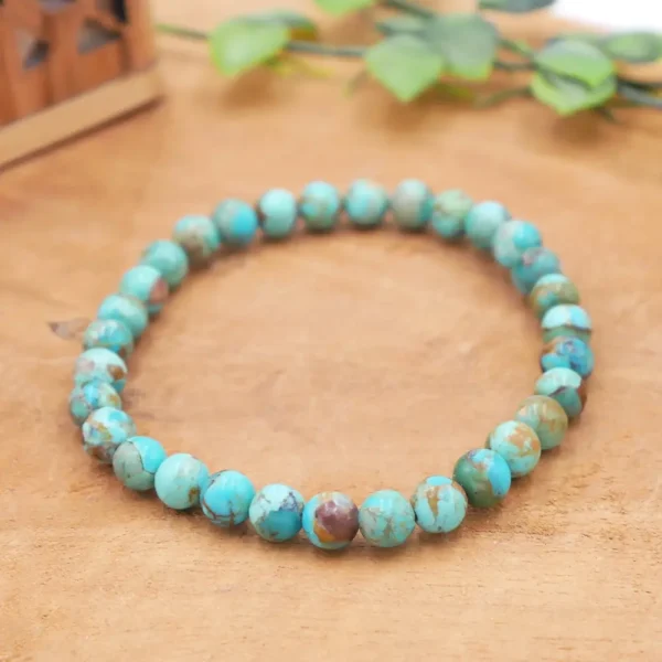 Bracelet en turquoise naturelle stabilisée de la mine Kingman Arizona
