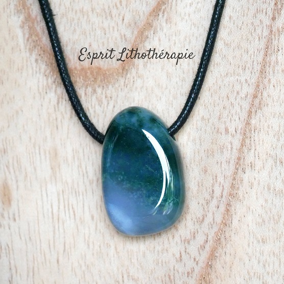 Photo Pendentif - Agate mousse en pierre naturelle