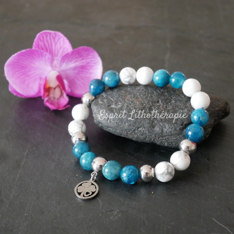 Bracelet Apatite et Howlite | Lâcher-prise & Volonté – Image 2