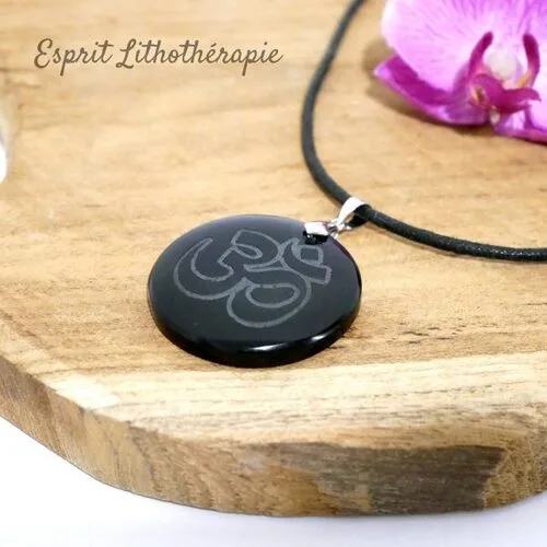 Photo Pendentif Obsidienne en pierre naturelle