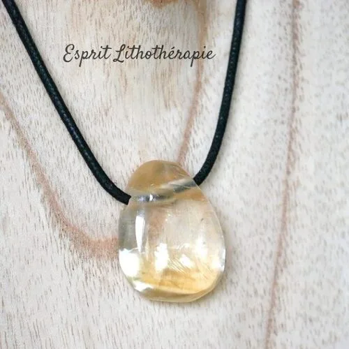 Photo Pendentif Calcite jaune en pierre naturelle