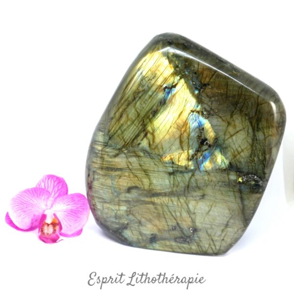 Photo contractuelle Bloc poli Labradorite en pierre naturelle