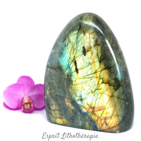 Photo contractuelle Bloc poli Labradorite en pierre naturelle