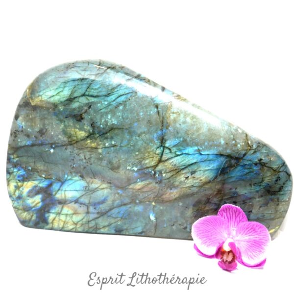 Photo contractuelle Bloc poli Labradorite en pierre naturelle
