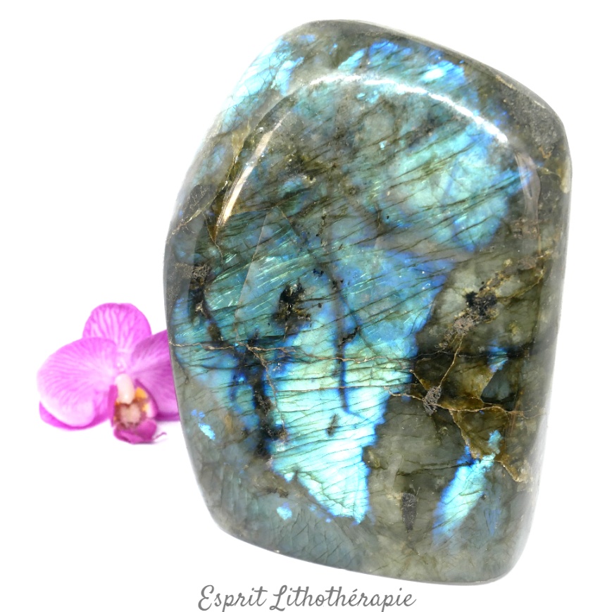 Photo contractuelle Bloc poli Labradorite en pierre naturelle