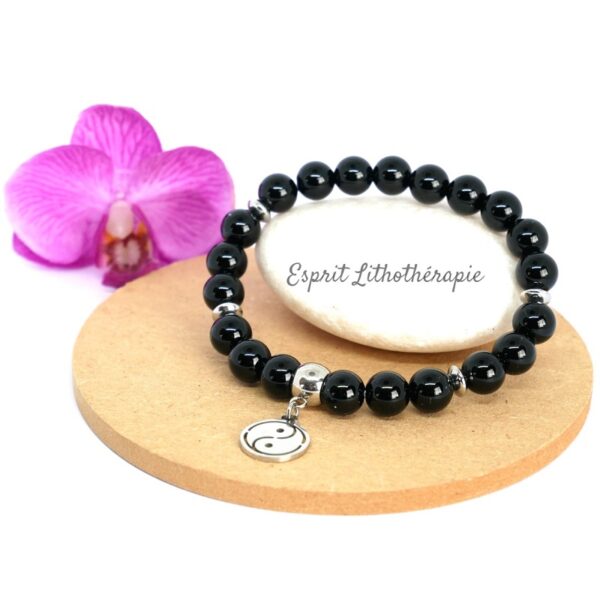 Photo Bracelet en Onyx en pierre naturelle, bijou fait main