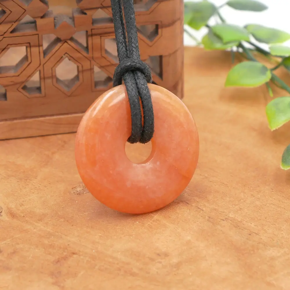 Donut en pierre naturelle Aventurine Orange
