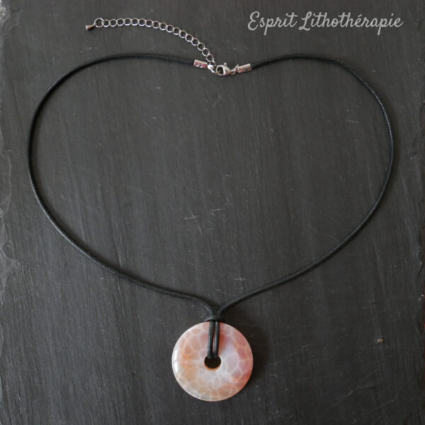 Photo Pendentif Donut - Agate feu en pierre naturelle