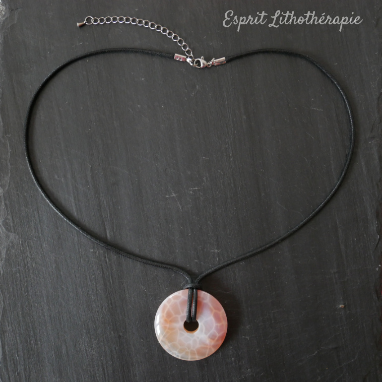 Photo Pendentif Donut - Agate feu en pierre naturelle