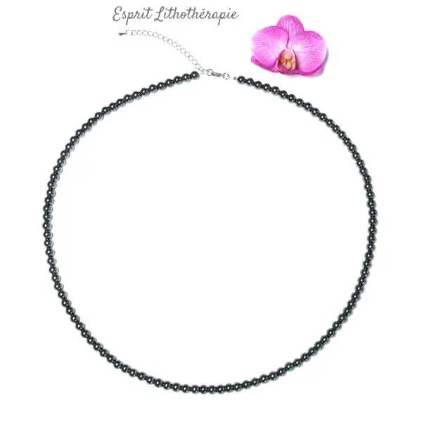 Photo Collier Hématite en pierre naturelle, bijou fait main