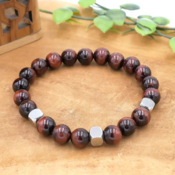 Photo Bracelet Œil de Taureau en pierre naturelle, bijou fait main