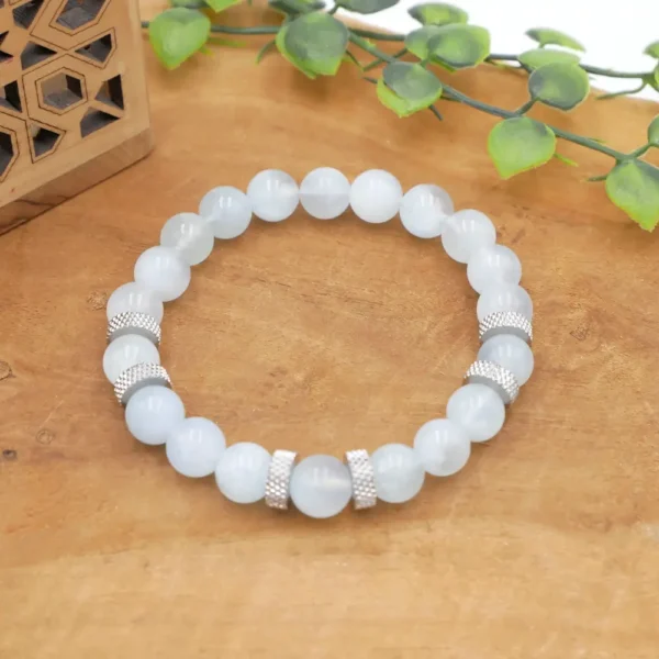 Photo Bracelet Aigue marine en pierre naturelle, bijou fait main