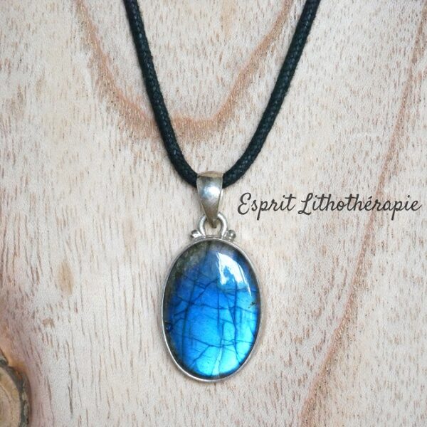 Photo Pendentif Argent - Labradorite en pierre naturelle