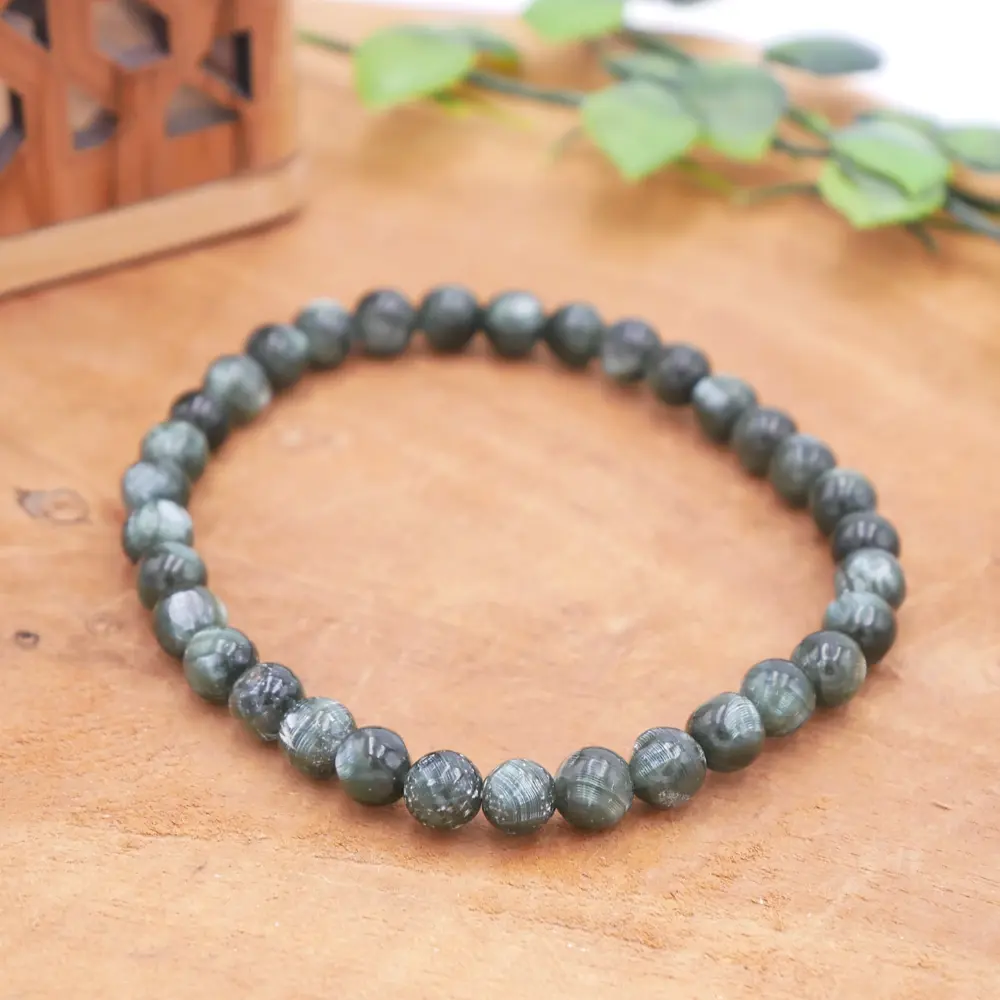 Photo Bracelet Séraphinite en pierre naturelle, bijou fait main