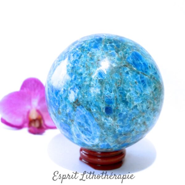 Photo contractuelle Sphère Apatite en pierre naturelle
