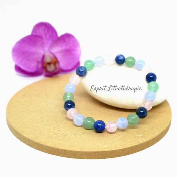 Photo Bracelet Aventurine, Calcédoine, Quartz rose, Sodalite en pierre naturelle, bijou fait main