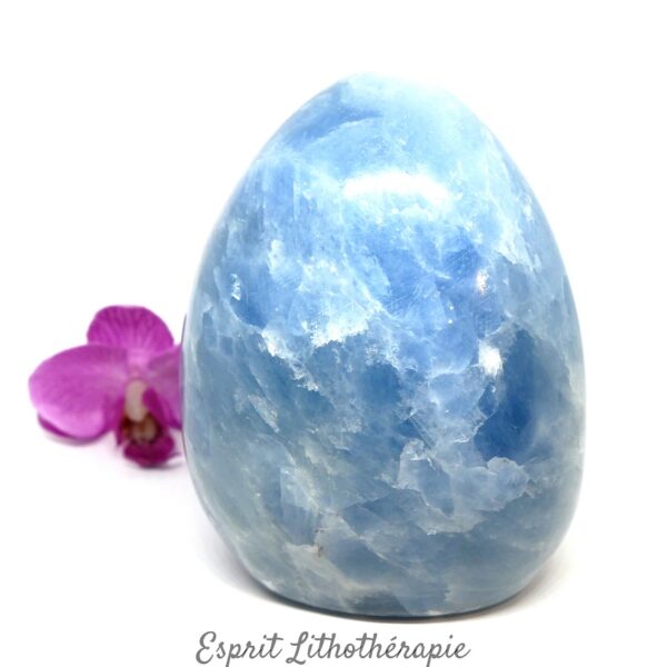 Photo contractuelle Bloc poli Calcite bleue en pierre naturelle
