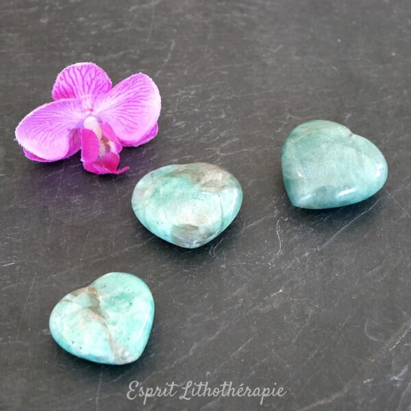 Photo contractuelle Galet coeur – Amazonite en pierre naturelle