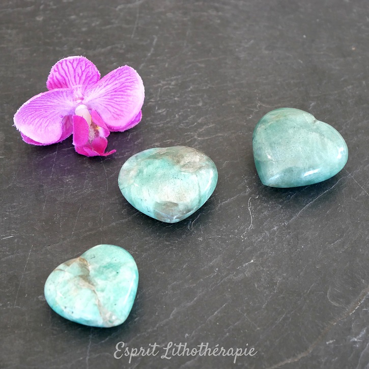 Photo contractuelle Galet coeur – Amazonite en pierre naturelle