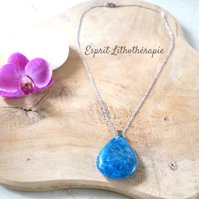 Pendentif Apatite bleue