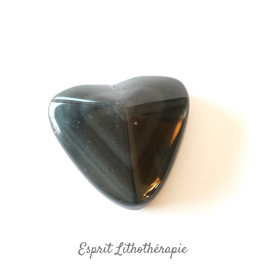 Photo contractuelle Galet Obsidienne Œil Céleste en pierre naturelle