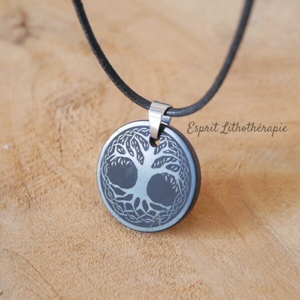 Photo Pendentif Shungite Arbre de vie en pierre naturelle