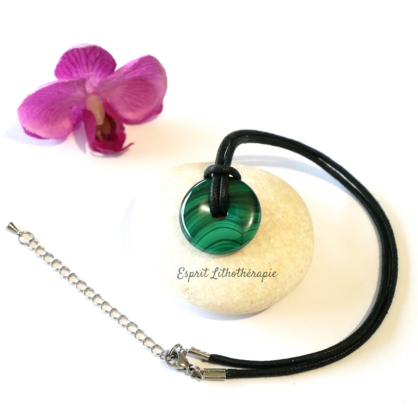 Photo Pendentif Donut - Malachite en pierre naturelle