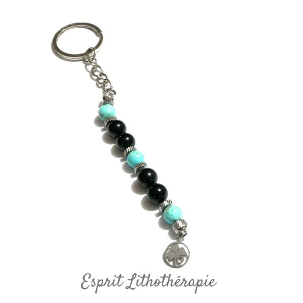 Photo Porte-clés - Tourmaline, Turquoise Porte-clés - Tourmaline, Turquoise en pierre naturelle