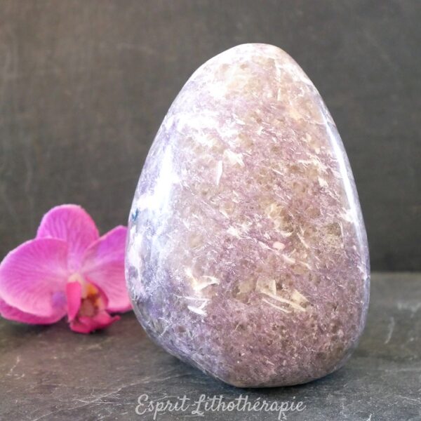 Photo contractuelle Bloc poli Lépidolite en pierre naturelle