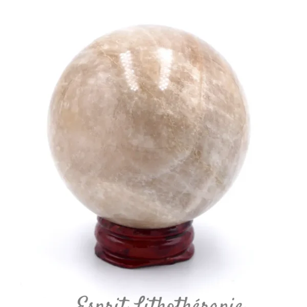 Autre face de la sphère en Pierre de lune naturelle, pièce unique de 284 g