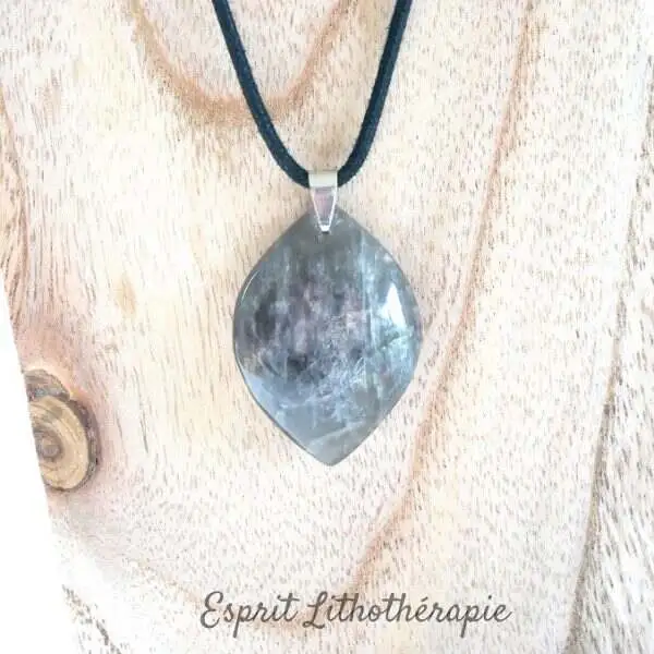Photo Pendentif Pierre de lune noire en pierre naturelle