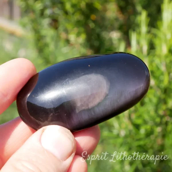 Photo contractuelle Galet Obsidienne œil céleste en pierre naturelle
