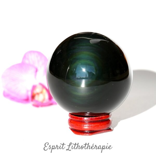 Photo contractuelle Sphère Obsidienne œil céleste en pierre naturelle