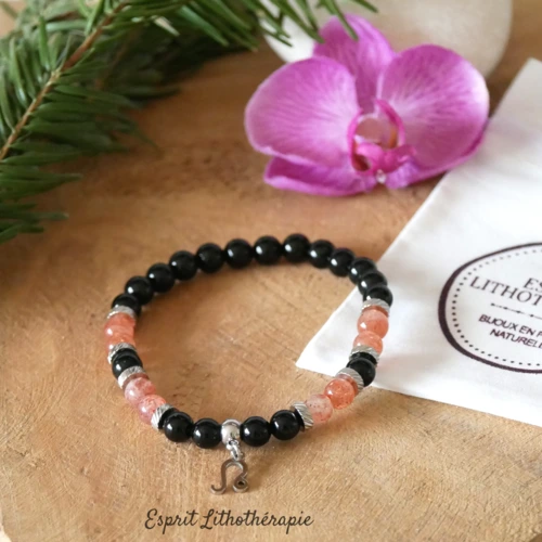 Photo Bracelet Lion en pierre naturelle, bijou fait main