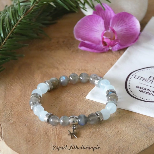 Photo Bracelet Poissons en pierre naturelle, bijou fait main