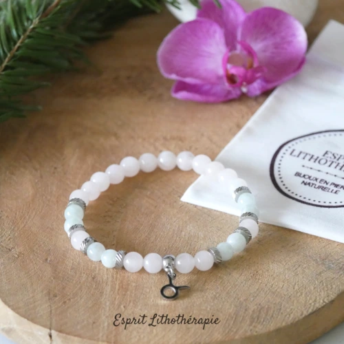 Photo Bracelet Taureau en pierre naturelle, bijou fait main