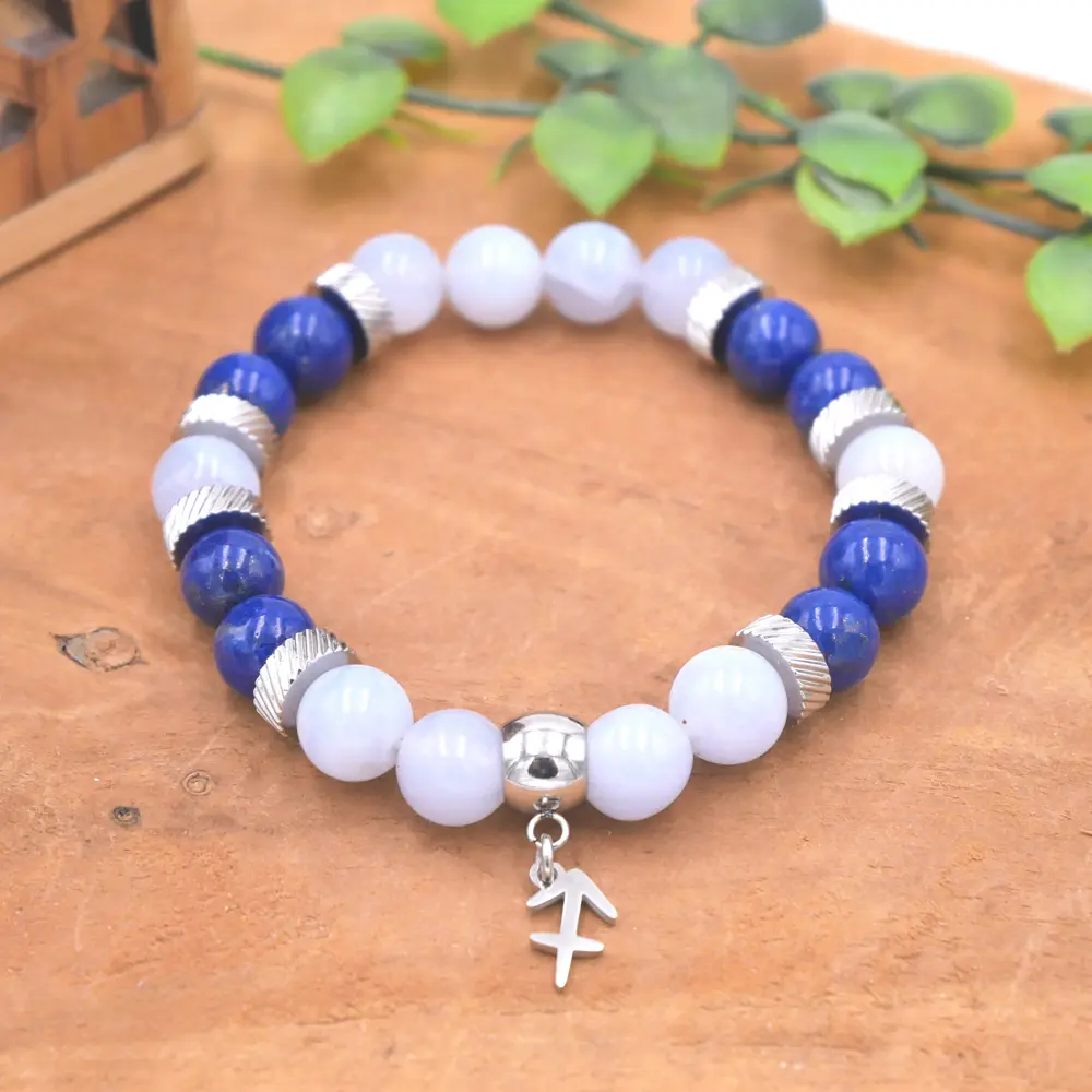 Photo Bracelet Sagittaire en pierre naturelle, bijou fait main