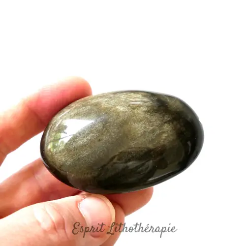 Photo contractuelle Galet Obsidienne dorée en pierre naturelle