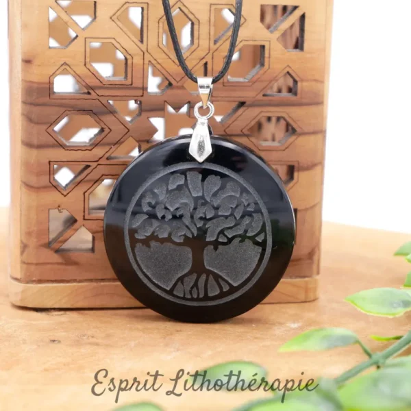 Photo Pendentif Obsidienne en pierre naturelle